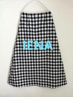 美品！　IENA　ギンガムチェックスカート　Aラインスカート　モノトーンのサムネイル