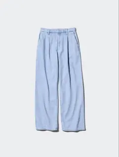 UNIQLO ドレープデニムタックパンツ　Ｓサイズ　ライトブルー　レディース