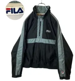 FILAモノトーンカラー ハーフジッププルオーバーナイロンブルゾンゆったりサイズ