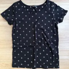 cantwo 星柄 半袖Tシャツ 黒のサムネイル