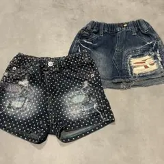 女の子／デニムパンツ／デニムスカート／ショートパンツ 110-120