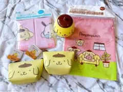 ポムポムプリン★舟形ポーチ キャニスター エコバッグ 巾着袋★まとめて サンリオ