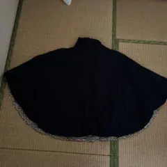 ポンチョ ブラック レオパード柄 リバーシブルのサムネイル