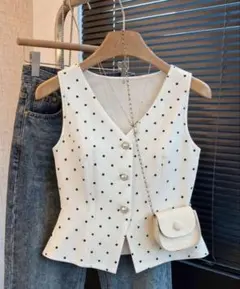 【SHEIN】ドット柄ノースリーブトップス