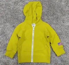 【BREEZE】フード付きジップアップパーカー イエロー 80cm