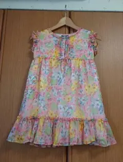 ステラマッカートニーキッズ 花柄ワンピース フラワープリント シルク