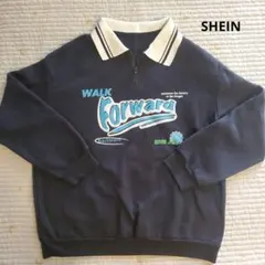 SHEIN ネイビー トレーナー ビックサイズ　裏起毛