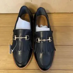 PECHINCHAR フリンジ付きローファー　黒　24㎝