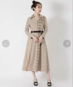 レディアゼル ブロッキングチェックシャツワンピース