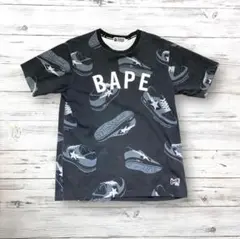 A BATHING APE Tシャツ デカロゴ ブラック L 0140