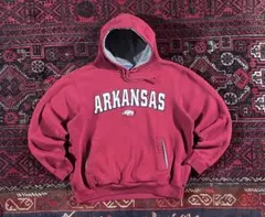 USA古着 ヘビーウェイト カレッジロゴ プルオーバー パーカー レッド M