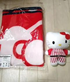 【新品・未使用】ハローキティ 2WAYブランケット ぬいぐるみ付き 背番号86