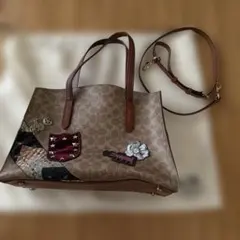 COACH シグネチャー パッチワーク トートバッグ ブルー - メルカリ
