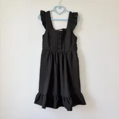 DearMyLove 選べる丈フリルベルトジャンスカ ブラック 膝上丈のサムネイル