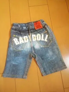 新品フェイクデニムハーフパンツ100ベビードールBABYDOOLベビド