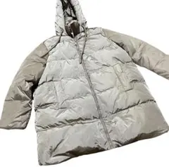 ZARA フード付きダウンコート グレージュ