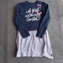 ネイビー 長袖ワンピース　チュニック　 130cm