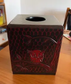 漆塗り　木製　ごみ箱