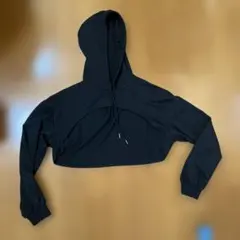 SHEIN ブラック クロップドパーカー L