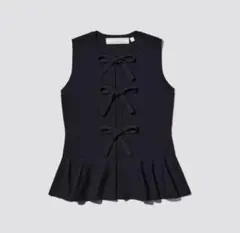完売品♡GU×rokh M フロントリボンセーター　ロク　ジレ　ニットベストのサムネイル