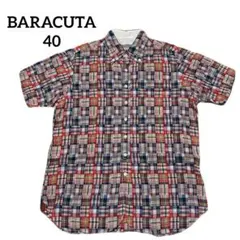 ⭐️BARACUTA バラクータ　半袖チェックシャツ　赤系　40＊616のサムネイル