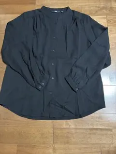 UNIQLO ブラック レーヨンギャザーブラウスMサイズ