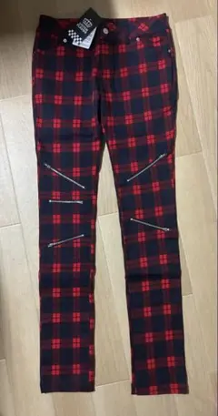 新品タグ付き！LISTEN FLAVOR チェック柄 スキニーパンツ L