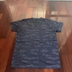 ESTNATION Vネック Tシャツ カモフラ柄 ネイビー Mのサムネイル