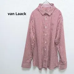 1227【ヴァンラック】vanLaack　チェック　シャツ　長袖　薄手　刺繍