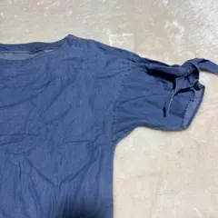 レディーストップス　可愛い　おしゃれ　デニム　リボン