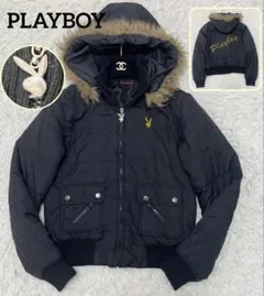 00s ファーダウンジャケット 短丈 PLAY BOY 平成ギャル y2k美品