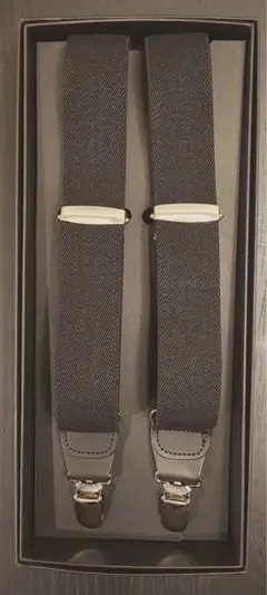 ダークグレー サスペンダー 蝶ネクタイ付き
