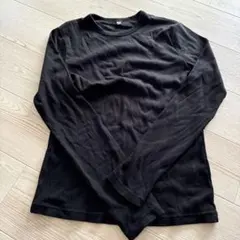 UNIQLO ブラック 長袖リブニットTシャツ M