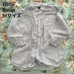 Eddie Bauer ストライプ柄 長袖シャツ M (管理A)