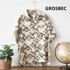 GROSBEC 総柄 半袖シャツ Mサイズ 90s USED古着 スカーフ柄のサムネイル