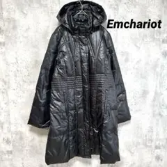 美品【エンチャリオット】ロングダウンコート ブラック M フード 軽量 ポケット