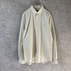 LACOSTE ストライプ 長袖シャツ ホワイト　アイボリー　サイズ3