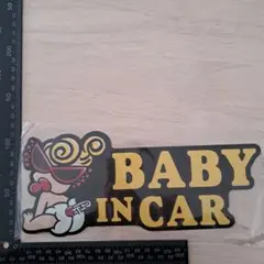 [匿名発送] 1.ヒスミニ　BABY IN CAR ステッカー　車　磁石　大きめ