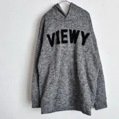 セシルマクビー フード付き ロゴ入りパーカー シンプル ユニセックス グレー