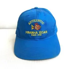 【USA古着】PIRANHA GEAR ビンテージ キャップ ピラニア ブルー