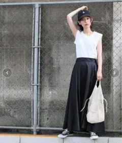 ロングスカートブラック　フレアスカート　プリーツスカート