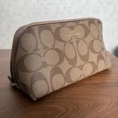 【匿名配送】COACH モノグラムポーチ ベージュ 中型 正規品