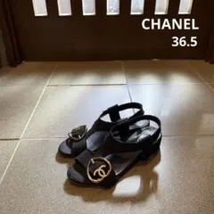 CHANEL インターロッキング　キャンバス　サンダル36.5のサムネイル