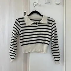 WEGO ストライプ 襟付きニット