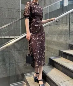 aity アンティーク刺繍レースドレス 結婚式 パーティー オケージョン M