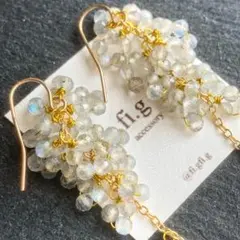 Kaya様専用◇一点物✧ナチュラルサファイア×ラブラドライトピアス