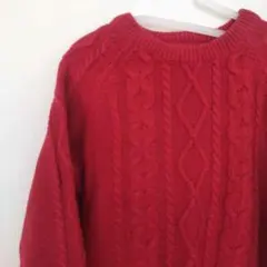 H＆M ケーブルニット セーター 100/105 レッド 赤 クリスマス