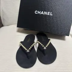 CHANEL サンダル 36 パール ブラックのサムネイル