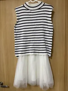 snidel ニット×チュールコンビOP FREEサイズ