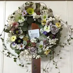 大きめクリスマスローズと薔薇のリース